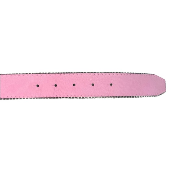 GUESS Pink Studded Belt with Silver Buckle - Size Large - Picture 4 of 6